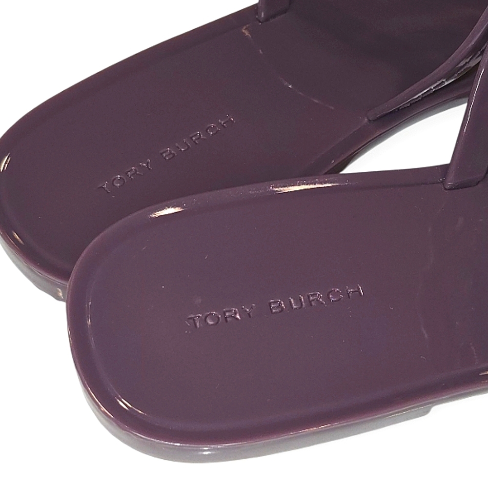 Tory Burch Mini Miller Jelly Thong Sandals In Eggplant Purple - Picture 7 of 10